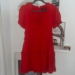 Trixxi Scarlet Backless Dress with Ruffles